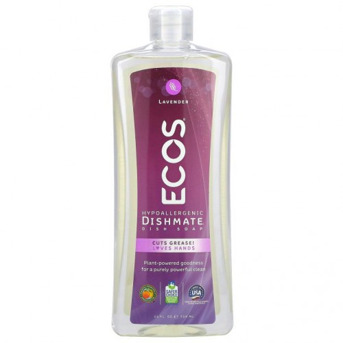 Earth Friendly Products, 울트라 디시메이트, 액상 디시워싱 클리너, 천연 라벤더, 25 액량 온스 (739 ml)