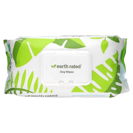 Earth Rated, 강아지용 물티슈, 무향, 물티슈 100장