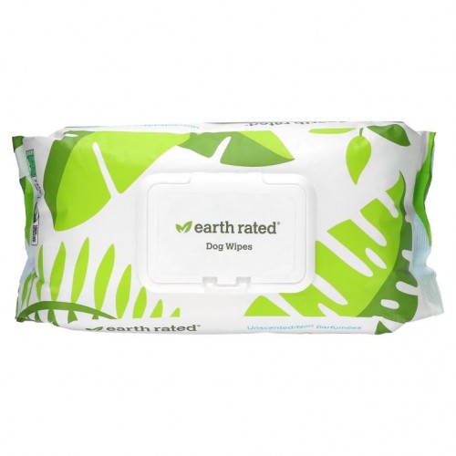 Earth Rated, 강아지용 물티슈, 무향, 물티슈 100장