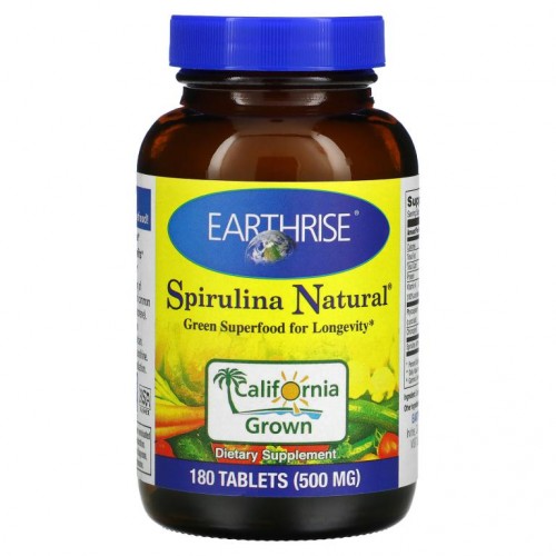 Earthrise, 스피루리나 내츄럴, 500 mg, 180 정