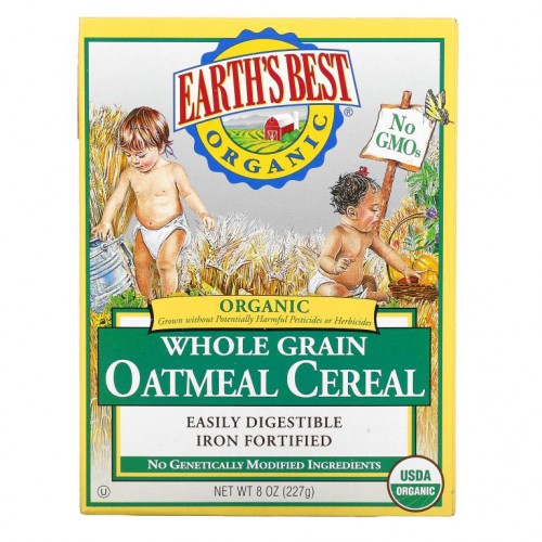 Earth's Best, 유기농 통곡물 오트밀 시리얼, 8 oz (227 g)