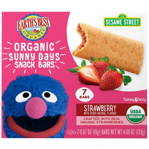 Earth's Best, 유기농 Sunny Days Snack Bars, 딸기 맛, 바 7개, 각 19g(0.67oz)