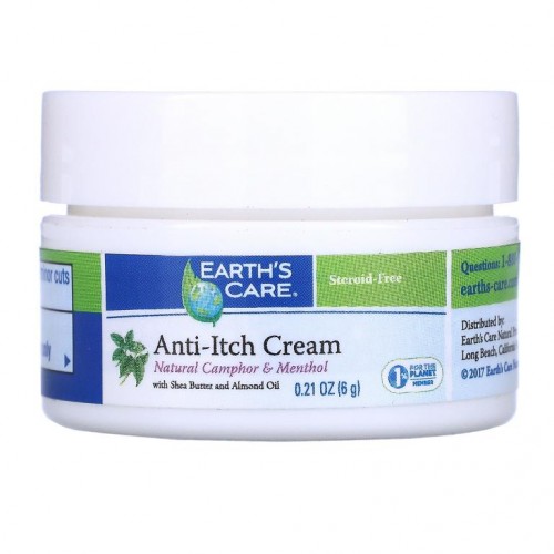 Earth's Care, 가려움 방지 크림, 시어버터와 아몬드 오일 함유, 0.21 oz (6 g)