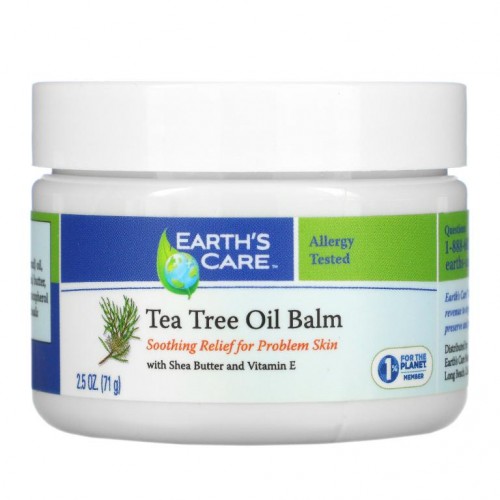 Earth's Care, 티트리오일 밤, 시어버터 및 비타민E 함유, 71g(2.5oz)