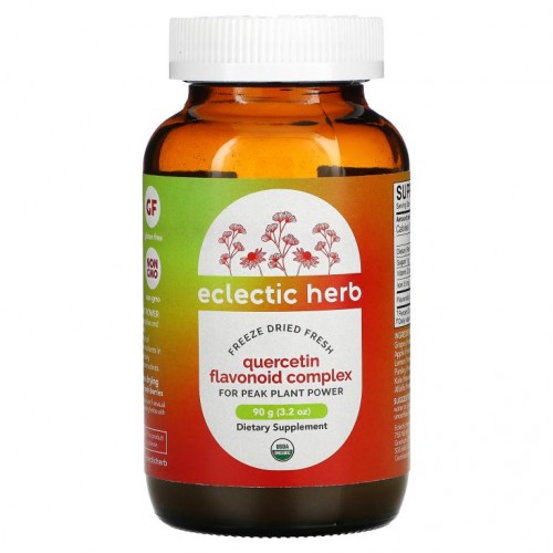 Eclectic Institute, 무가공 신선 동결 건조, 퀘르세틴 플라보노이드 복합체, 천연 식품 분말, 90g(3.2oz)