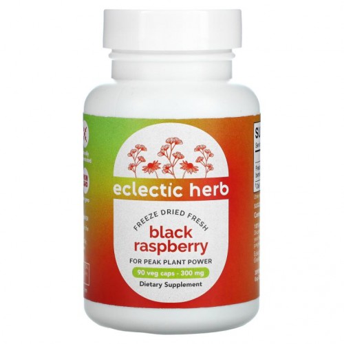 Eclectic Institute, 신선 동결 건조, 블랙 라즈베리, 300mg, 베지 캡슐 90정