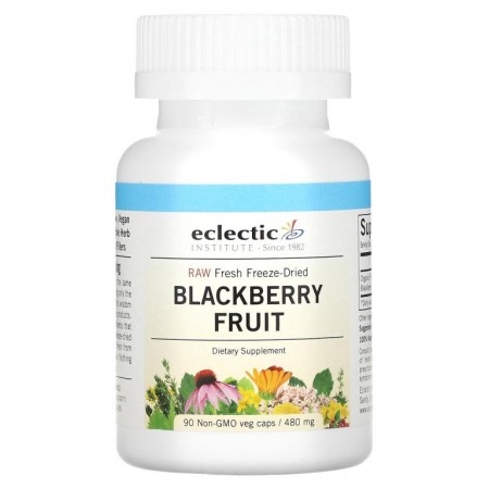 Eclectic Institute, 무가공 신선 동결 건조, 블랙베리 프루트, 480mg, 베지 캡슐 90정