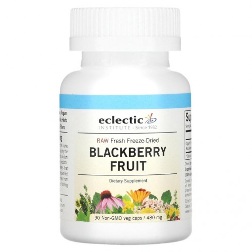 Eclectic Institute, 무가공 신선 동결 건조, 블랙베리 프루트, 480mg, 베지 캡슐 90정