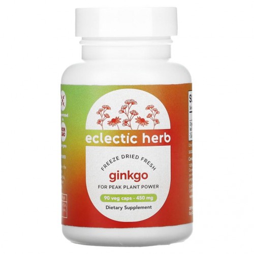 Eclectic Institute, 징코, 450 mg, 비GMO 식물성 캡슐 90정