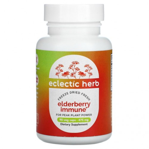 Eclectic Institute, Elderberry Immune, 475 mg, 90 Caps