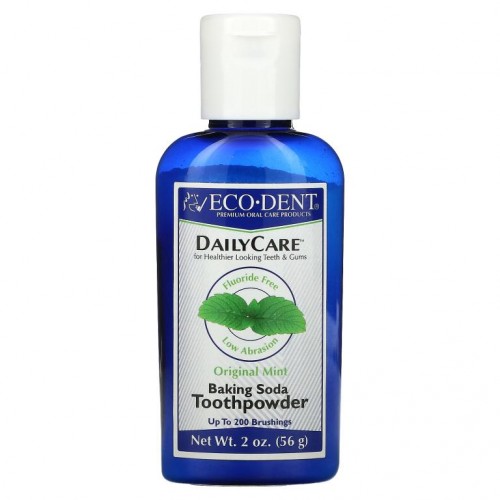 Eco-Dent, Daily Care, 베이킹소다 치약 분말, 오리지널 민트, 56g(2oz)