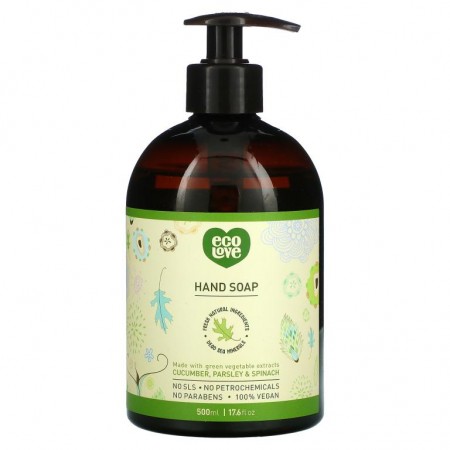 Eco Love, 핸드솝, 오이, 파슬리, 시금치, 500ml(17.6fl oz)