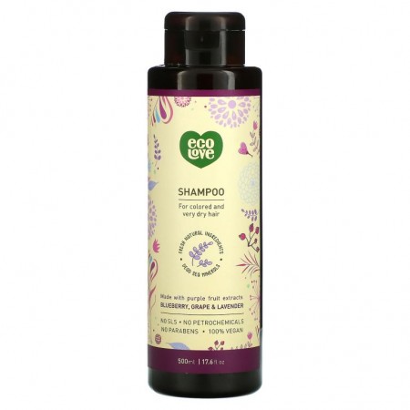 Eco Love, 샴푸, 블루베리, 포도, 라벤더, 500ml(17.6fl oz)