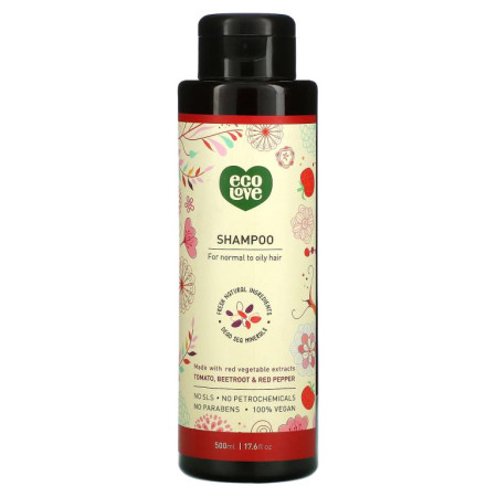 Eco Love, 샴푸, 토마토, 비트, 레드페퍼, 500ml(17.6fl oz)