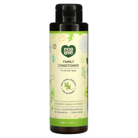 Eco Love, 패밀리 컨디셔너, 오이, 파슬리, 시금치, 500ml(17.6fl oz)