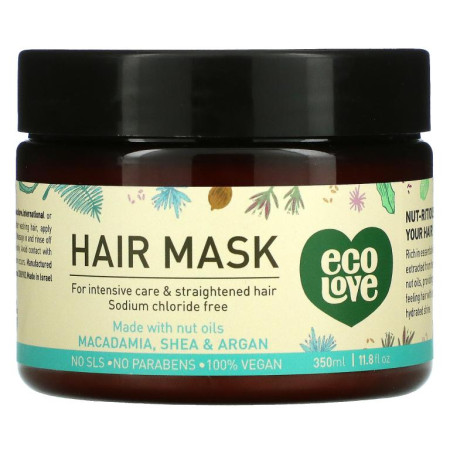 Eco Love, 헤어 마스크, 마카다미아, 시어나무 & 아르간오일, 350ml(11.8fl oz)