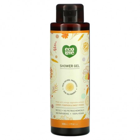 Eco Love, 샤워젤, 당근, 호박 및 고구마, 500ml(17.6fl oz)
