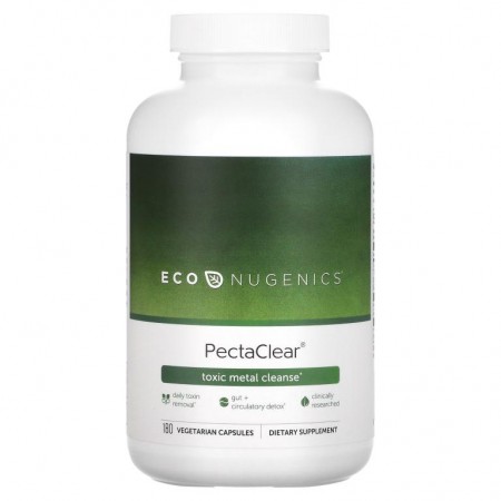 Econugenics, PectaClear, 독성 금속 클렌징, 베지 캡슐 180정