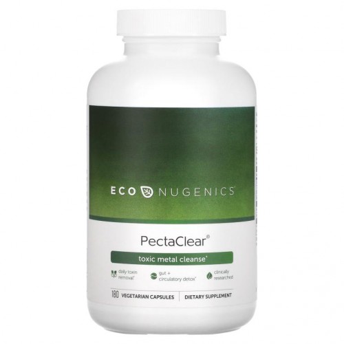 Econugenics, PectaClear, 독성 금속 클렌징, 베지 캡슐 180정