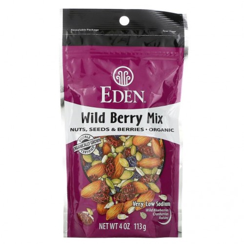 Eden Foods, 유기농, 와일드 베리 믹스, 견과, 씨앗 & 베리, 4 oz(113 g)