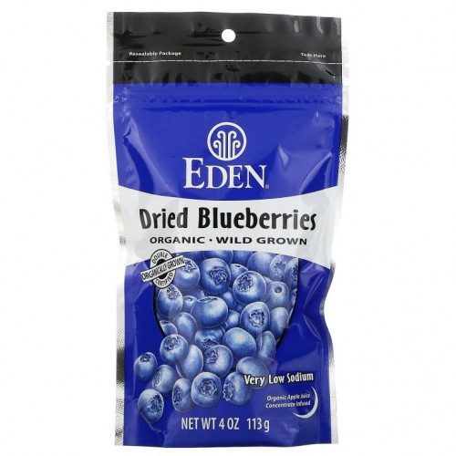 Eden Foods, 유기농, 건조 블루베리, 4온스 (113g)