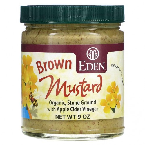 Eden Foods, 유기농 브라운 머스타드, 255g(9oz)