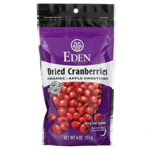 Eden Foods, 유기농 건조 크랜베리, 4 oz(113 g)