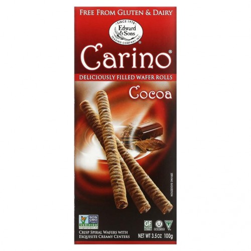 Edward & Sons, Carino 필드 웨이퍼롤, 코코아, 3.5 oz(100 g)