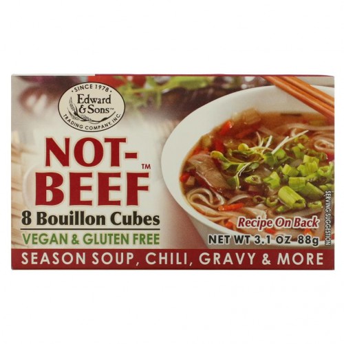 Edward & Sons, Not-Beef 부용 큐브, 8개, 88g(3.1oz)
