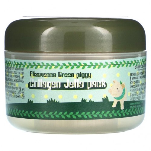 Elizavecca, 그린 피기, 콜라겐 젤리 팩, 3.53 oz (100 g)