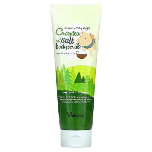 Elizavecca, Milky Piggy, Green Tea Salt Body Scrub, 10.58 oz (300 g)