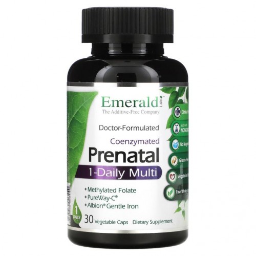 Emerald Laboratories, CoEnzymated 프리네이탈 원 데일리 멀티, 베지 캡슐 30정