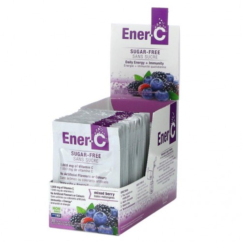 Ener-C, 비타민C, 종합비타민 드링크 믹스, 설탕 무함유, 믹스 베리 맛, 1,000mg, 30팩, 개당 5.46g(0.2oz)