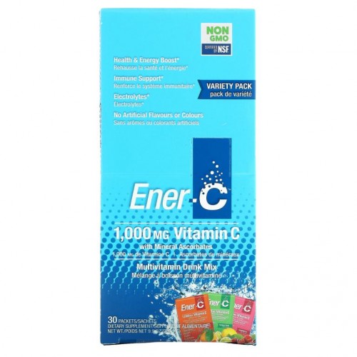 Ener-C, 비타민C, 종합비타민 드링크 믹스, 버라이어티 팩, 1,000mg, 30팩, 282.9g(9.9oz)