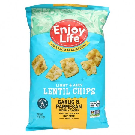 Enjoy Life Foods, 가벼운 렌틸 칩, 마늘과 파마산 맛, 113g(4oz)