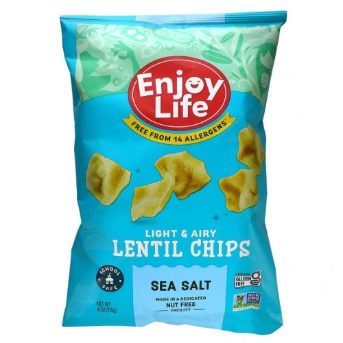 Enjoy Life Foods, 가벼운 렌틸 칩, 바다 소금, 113g(4oz)