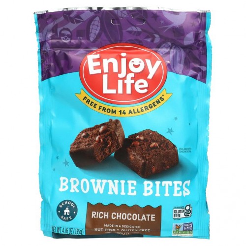 Enjoy Life Foods, 브라우니 바이츠, 리치 초콜릿, 135g(4.76oz)