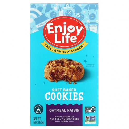 Enjoy Life Foods, 소프트 베이크드 쿠키, 오트밀 건포도, 170g(6oz)