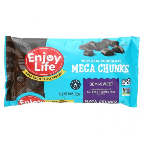 Enjoy Life Foods, 메가 청크 초콜릿, 세미스위트, 283g(10oz)