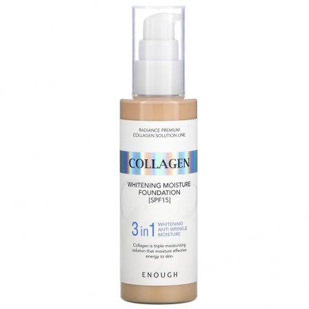 Enough, 콜라겐, 화이트닝 모이스처 파운데이션, 13, SPF 15, 100ml(3.38fl oz)