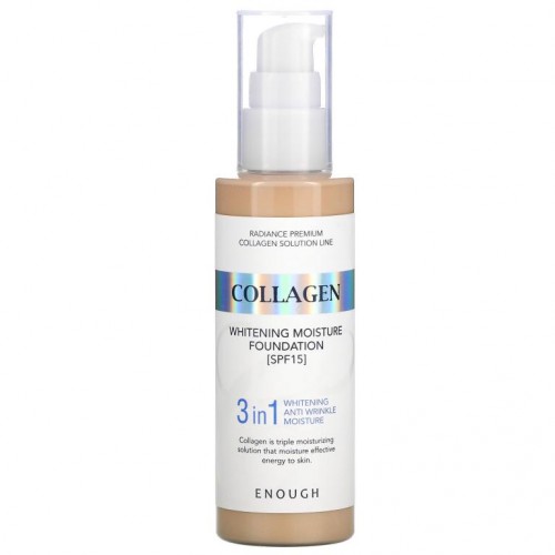 Enough, 콜라겐, 화이트닝 모이스처 파운데이션, 13, SPF 15, 100ml(3.38fl oz)