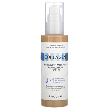 Enough, 콜라겐, 화이트닝 모이스처 파운데이션, 21, SPF 15, 100ml(3.38fl oz)
