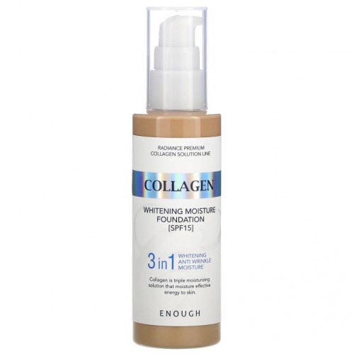 Enough, 콜라겐, 화이트닝 모이스처 파운데이션, 21, SPF 15, 100ml(3.38fl oz)
