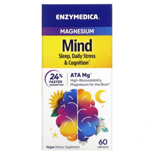 Enzymedica, 마그네슘, 마인드, 캡슐 60정