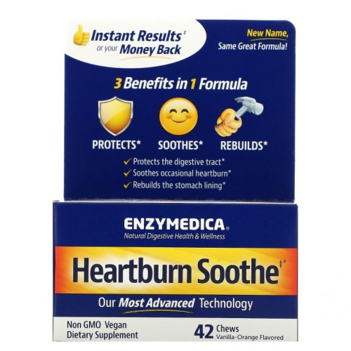 Enzymedica, Heartburn Relief, Vanilla-Orange Flavored, 42 Relief Chews