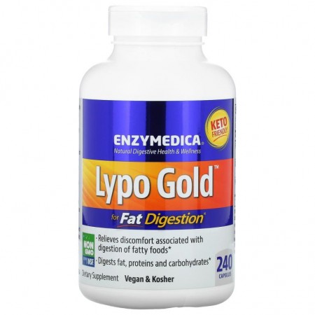 Enzymedica, Lypo Gold, 지방 소화제, 캡슐 240정