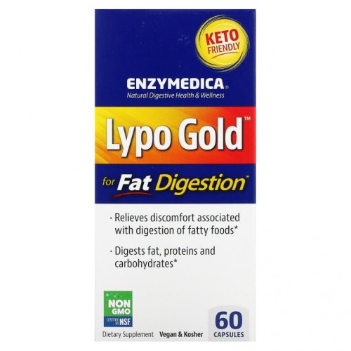 Enzymedica, Lypo Gold, 지방 소화, 60 캡슐
