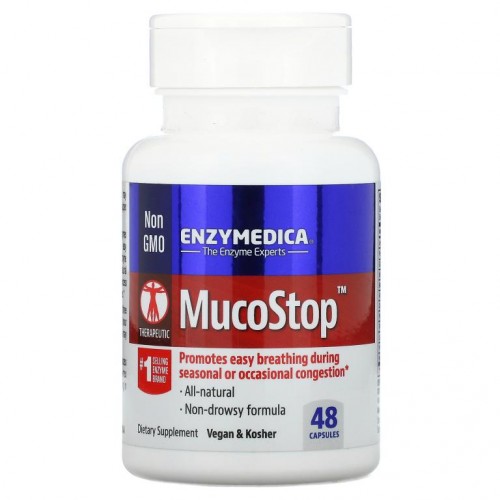Enzymedica, MucoStop, 캡슐 48정