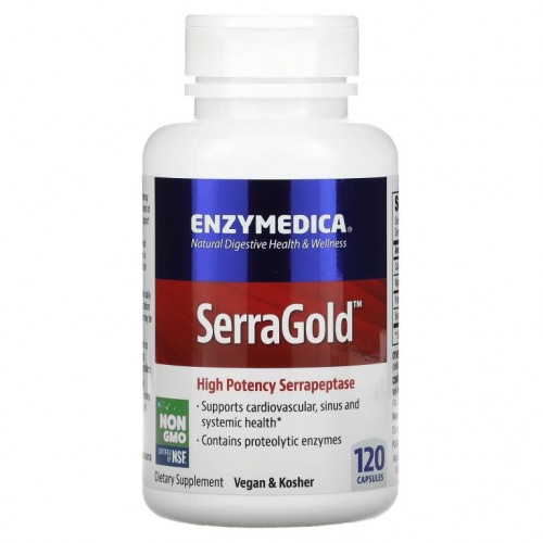 Enzymedica, SerraGold, 고효능 세라펩타아제, 캡슐 120정