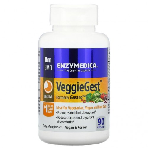 Enzymedica, VeggieGest(이전 명칭: 가스트로), 캡슐 90정